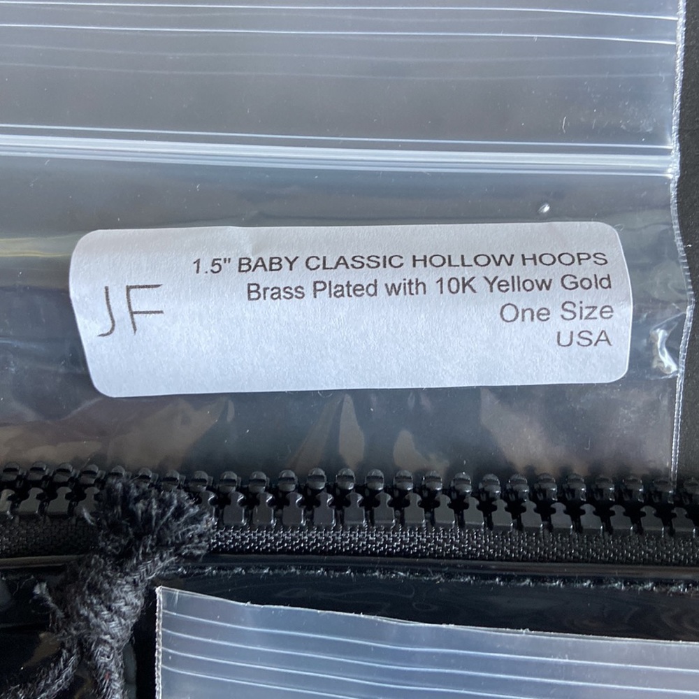 NWT Jennifer Fisher 1.5” classic hollow hoops brass plated with 10k yellow gold - Picture 2 of 3